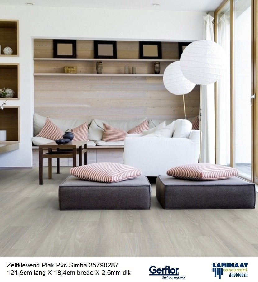 Zelfklevend Plak Pvc Simba 2,5mm dik €7,95m2 incl.btw, Nieuw, Ophalen of Verzenden, Grijs, Laminaat