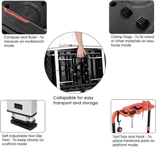 Multifunctionele Werkbank – Opvouwbare Werktafel – Zaagbok, Corvance B.V., Verzenden, Nieuw, Corvancebol@gmail.com