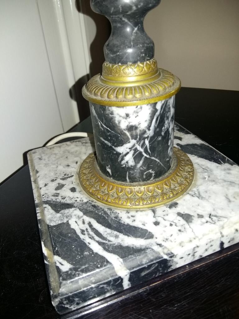 Marmeren lampvoet – Empire stijl – goud/brons– luxe klassiek, Huis en Inrichting, Lampen | Tafellampen, Ophalen of Verzenden, Gebruikt