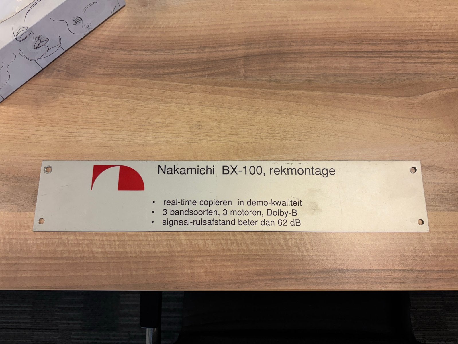 Nakamichi bx100 dealer uithangbord metaal, Audio, Tv en Foto, Cassettedecks, Ophalen of Verzenden, Overige merken