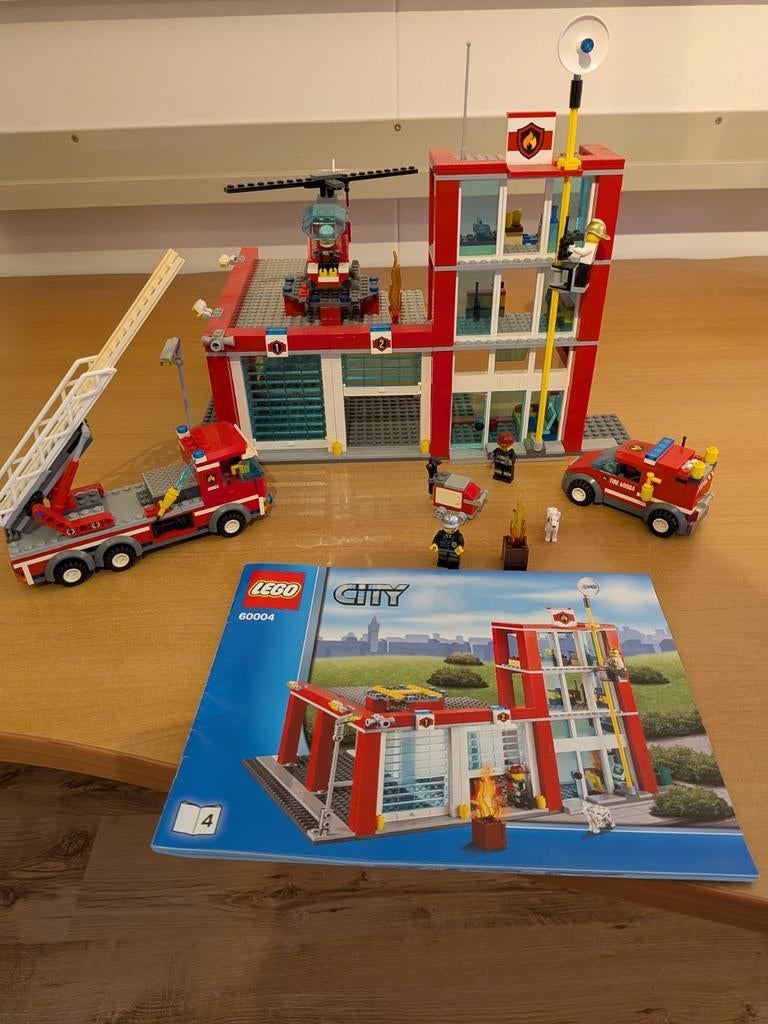 Lego City 60004 Brandweerkazerne compleet met boekjes, Ophalen of Verzenden