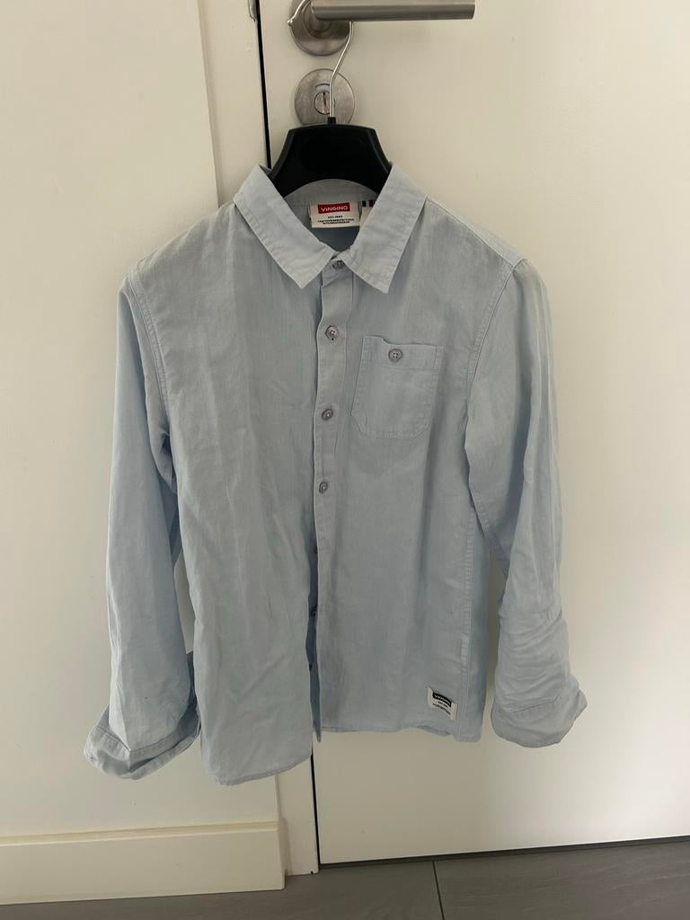 Vingino overhemd maat 152 lichtblauw, Ophalen of Verzenden, Gebruikt, Jongen, Overhemd of Blouse