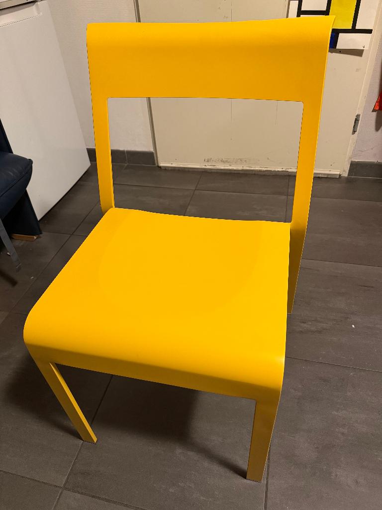 Fermob bellevie stoel geel, Aluminium (tuin)stoel, Ophalen, Zo goed als nieuw, Aluminium, Stapelbaar