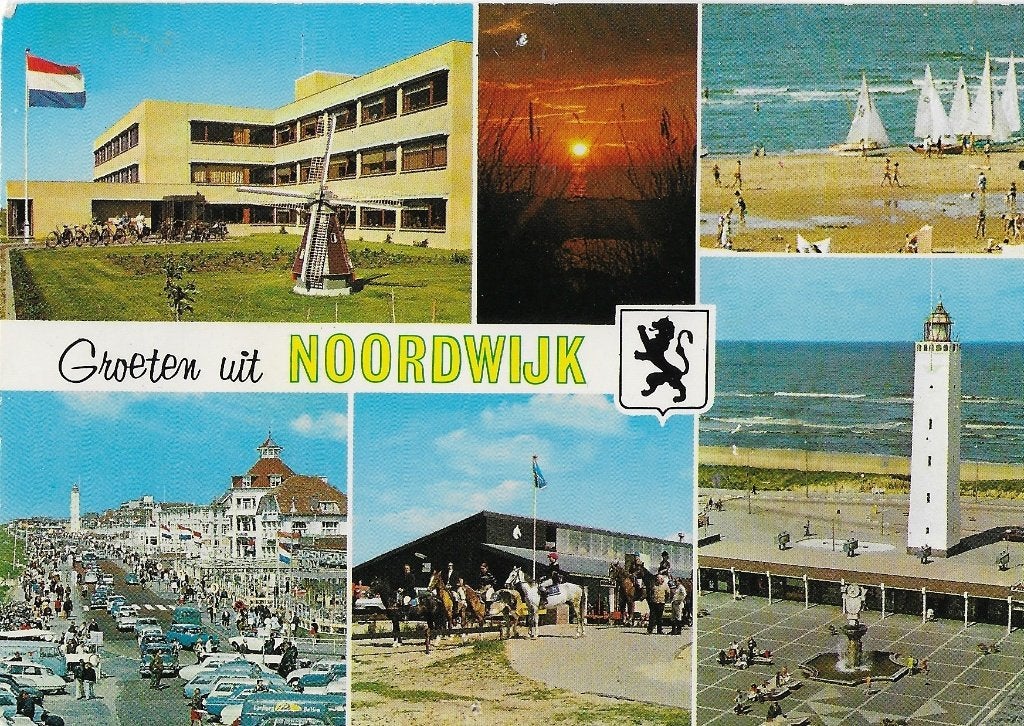K3251 gelopen ansichtkaart groeten uit noordwijk, Ophalen of Verzenden, 1980 tot heden, Gelopen, Zuid-Holland