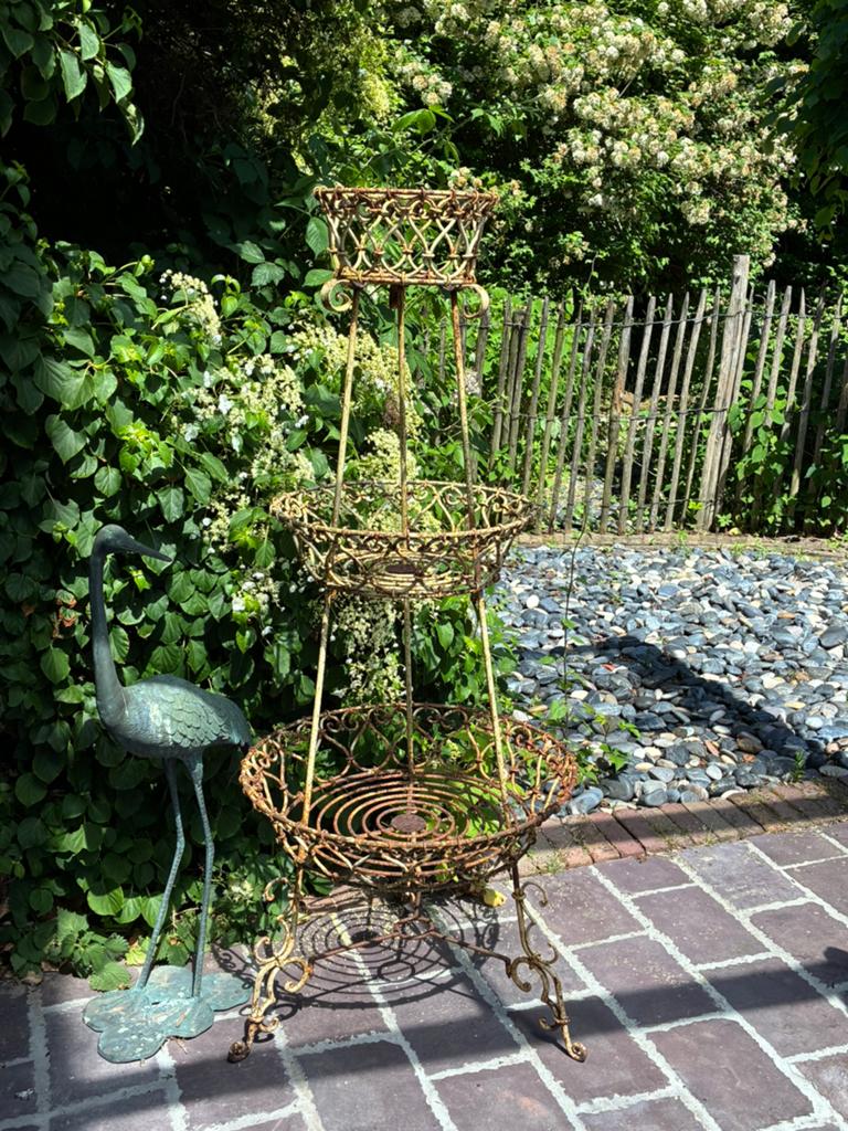 Antiek Franse jardiniere - smeedijzeren plantenstandaard, Antiek en Kunst, Ophalen
