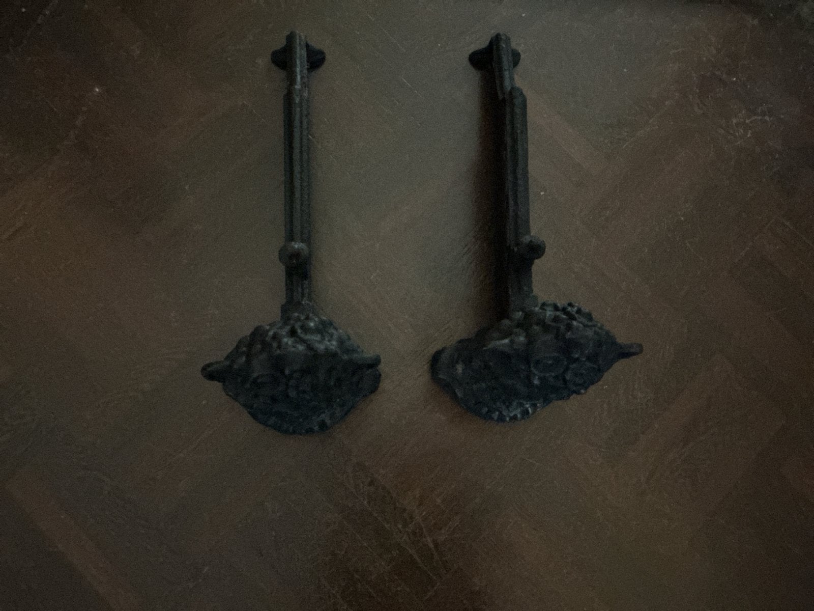 Antieke gietijzeren haardbokken - set van 2, Ophalen, Gebruikt, Vrijstaande haard, Houthaard