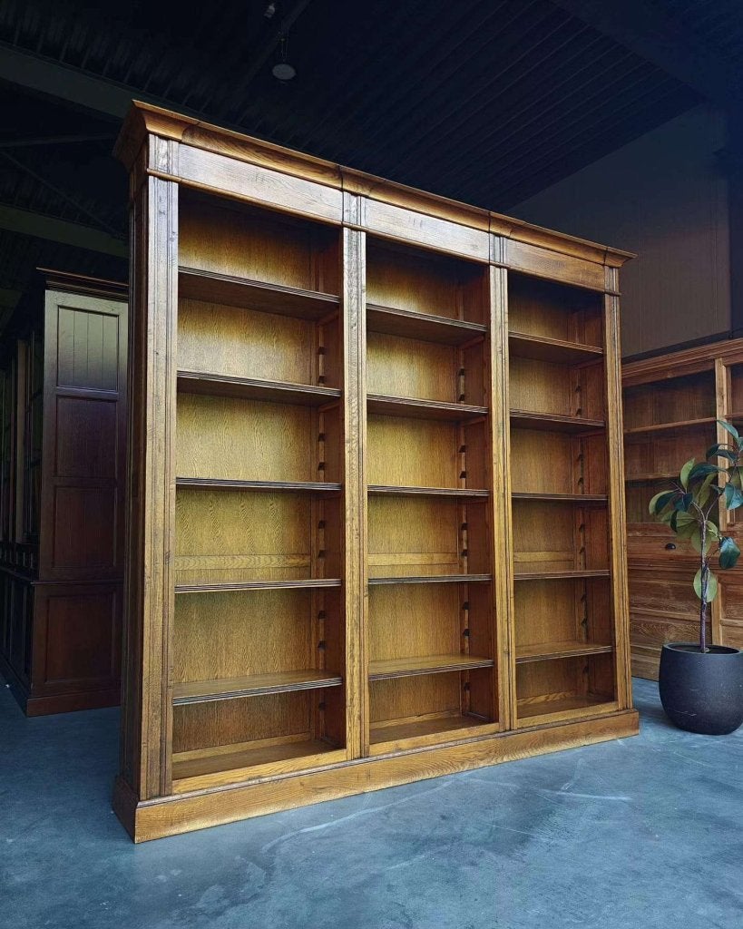 Grote eikenhouten boekenkast | Demontabele vakkenkast #6432