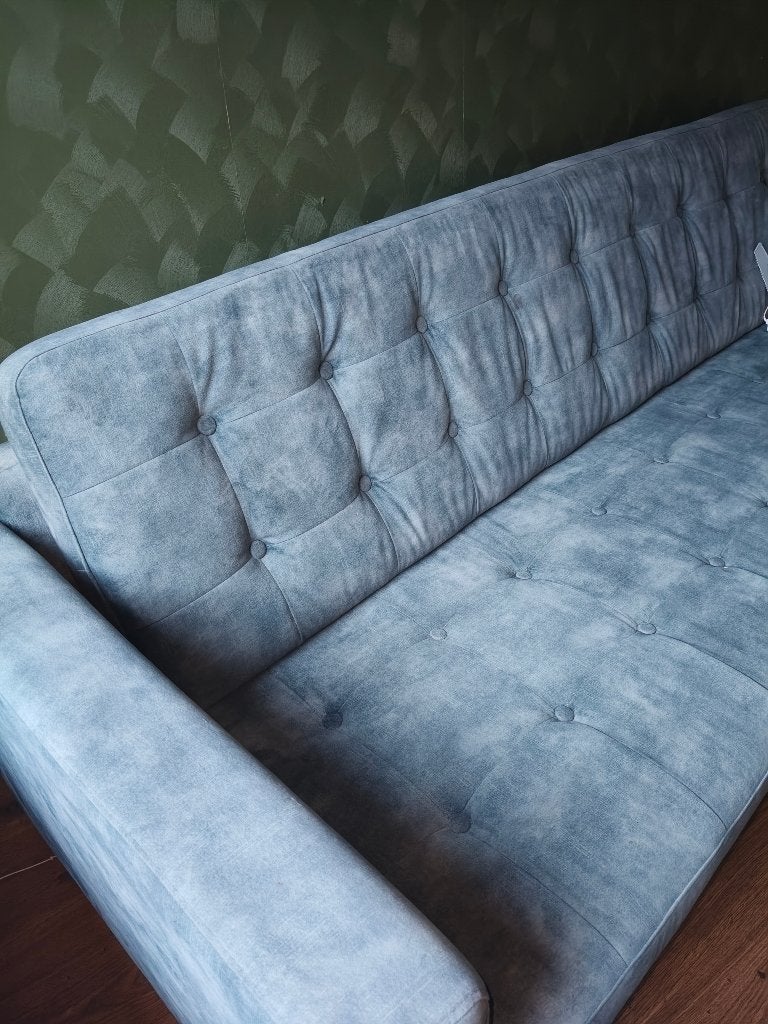 UMIX Broadway 3-zits bank Leen Bakker – Velvet Petrolblauw, Ophalen, 150 tot 200 cm, Driepersoons, 75 tot 100 cm