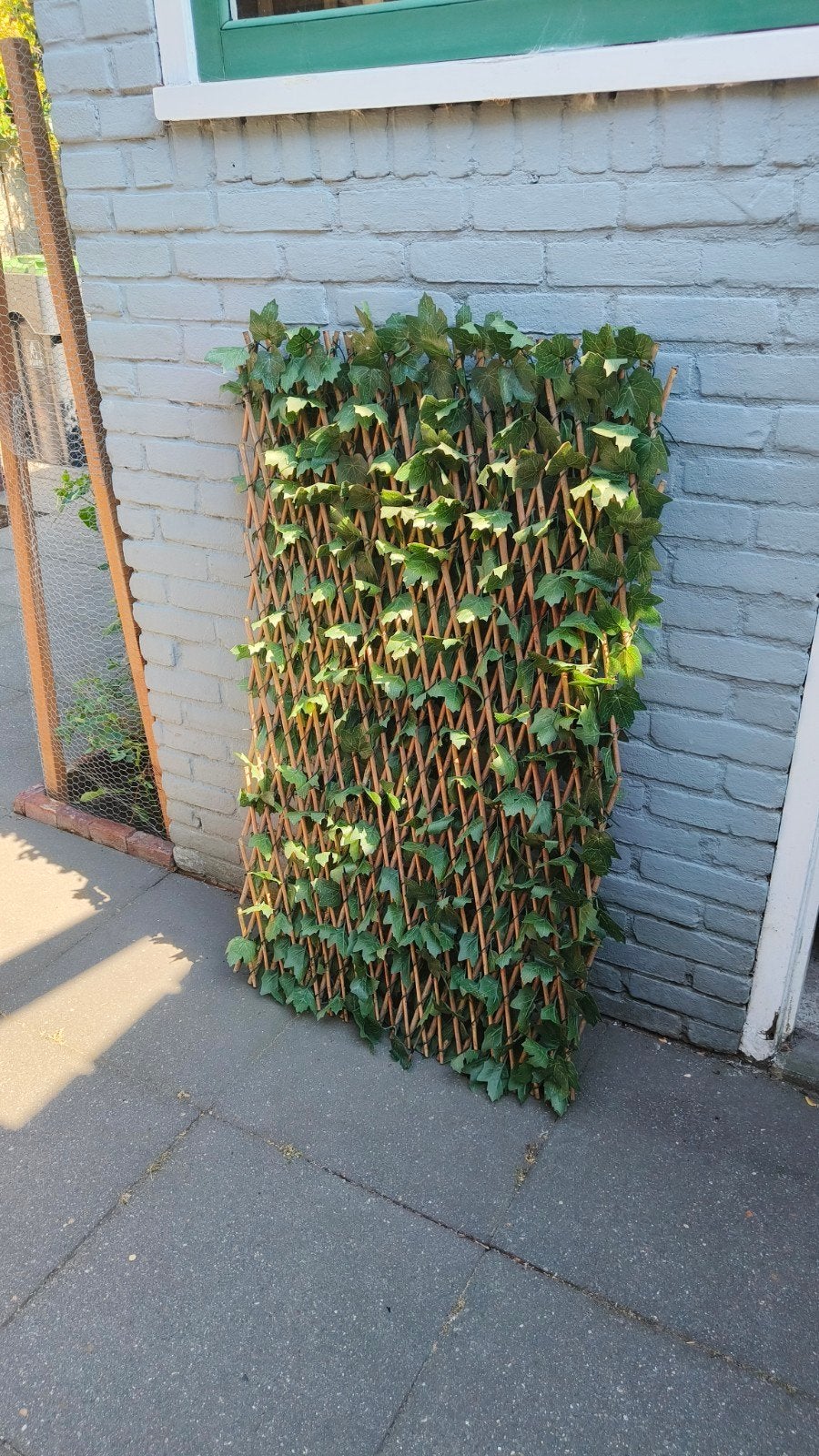 8x uitschuifbaar hekwerk met kunst klimop bladeren, Ophalen, Minder dan 3 meter, Hout, 1 tot 2 meter