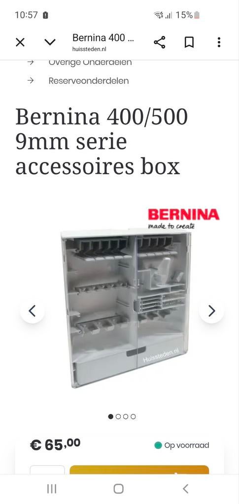 Bernina opbergbox voor voetjes, Ophalen of Verzenden, Nieuw, Bernina