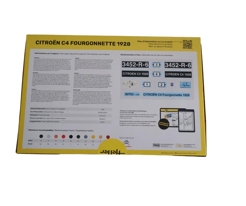 Heller CITROEN C4 FOURGONNETTE 1928 HEL-80703 1/24, Overige merken, Auto, Groter dan 1:32, Nieuw
