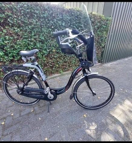Trendy Amazone moederfiets met kinderzitjes en windscherm, 2 zitjes, Gebruikt, Versnellingen, 50 tot 53 cm