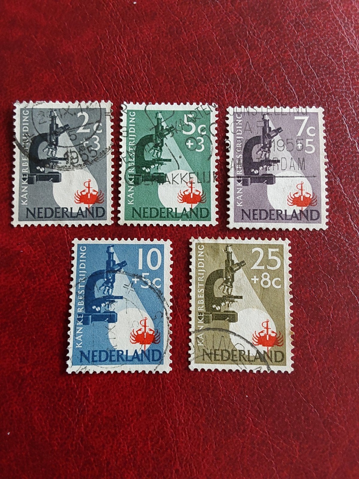Nvph 661-665 Kankerbestrijding 1955 ( gest), Postzegels en Munten, Ophalen of Verzenden