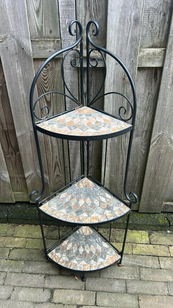 Brocante mozaïek plantenrek, Ophalen