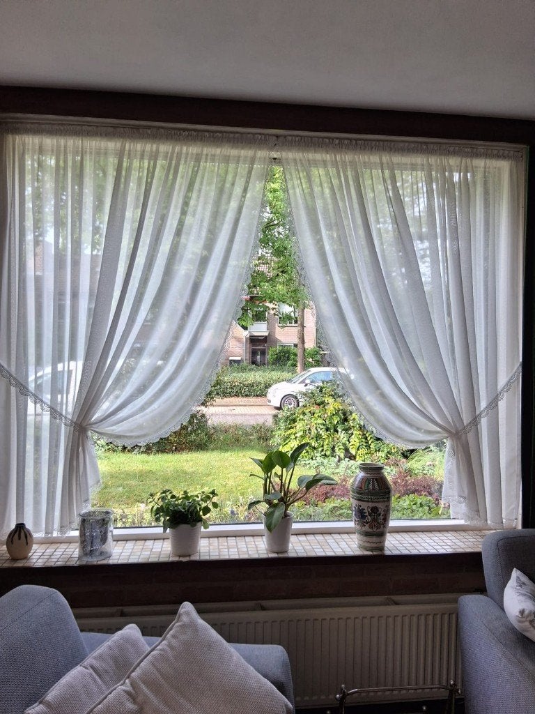 5x Vitrage half doorzichtig, 220 x 170,, Ophalen of Verzenden