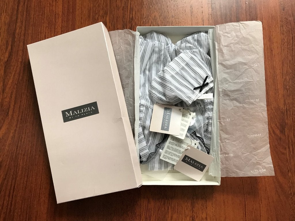 Nieuw - La Perla gestreepte nuisette met slip 40 + 38, Kleding | Dames, La Perla, Ophalen of Verzenden, Wit, Nachtkleding