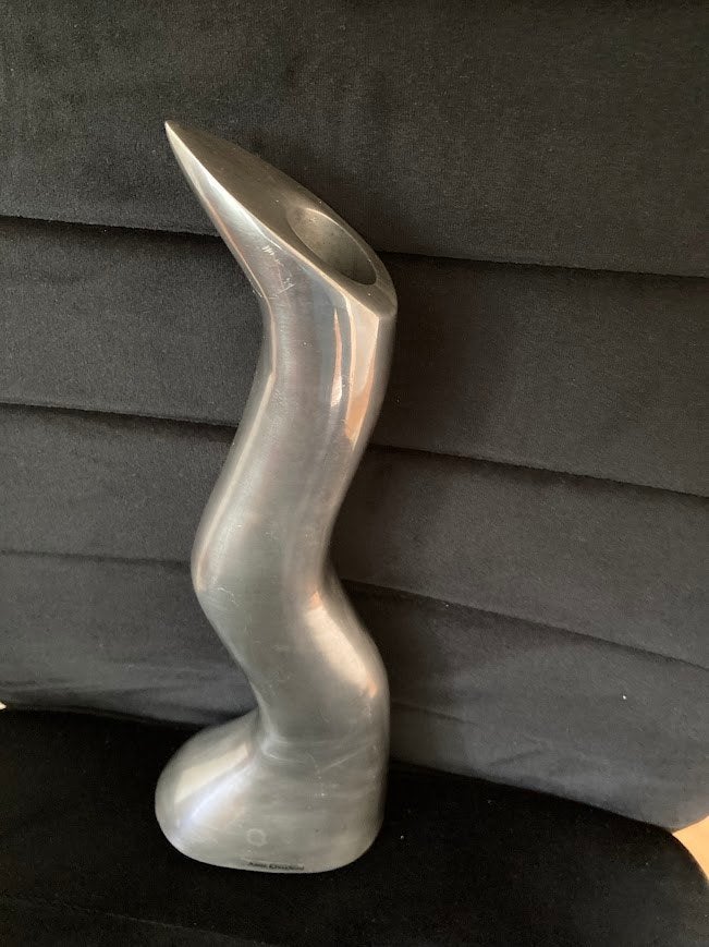 Anna Efverlund (Ikea)  Massief aluminium kandelaar 1970, Antiek en Kunst, 30 cm, Gemerkt, Ophalen of Verzenden, Metaal