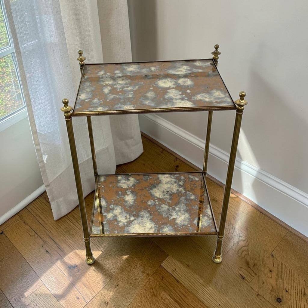 Vintage glazen gewolkte etagere / bijzettafel / sidetable, Ophalen, Noord-Holland