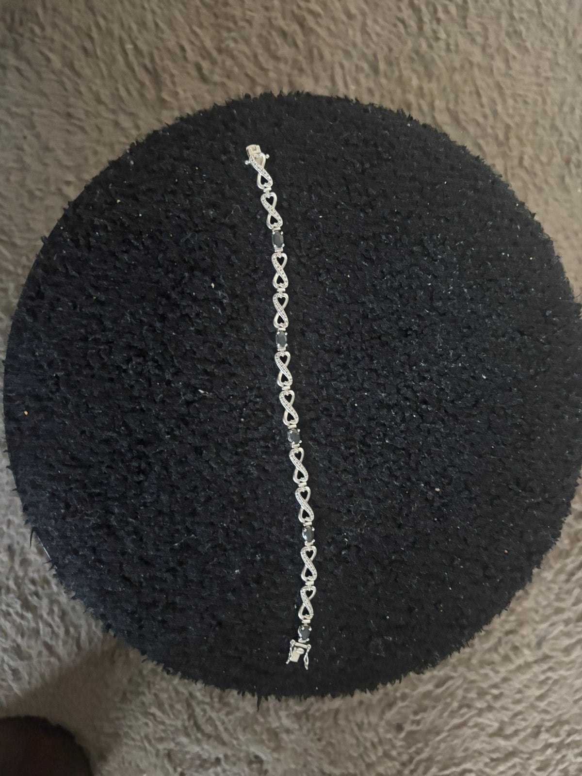 Zilveren tennisarmband met safier, Sieraden, Tassen en Uiterlijk, Verzenden, Zilver, Armband