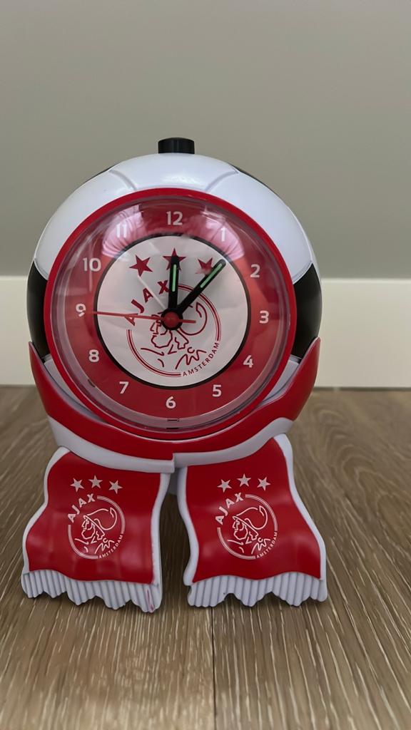 Ajax Wekker voor Kinderen - Voetbal Design, Ophalen of Verzenden, Gebruikt, Analoog, Wekker of Tafelklok