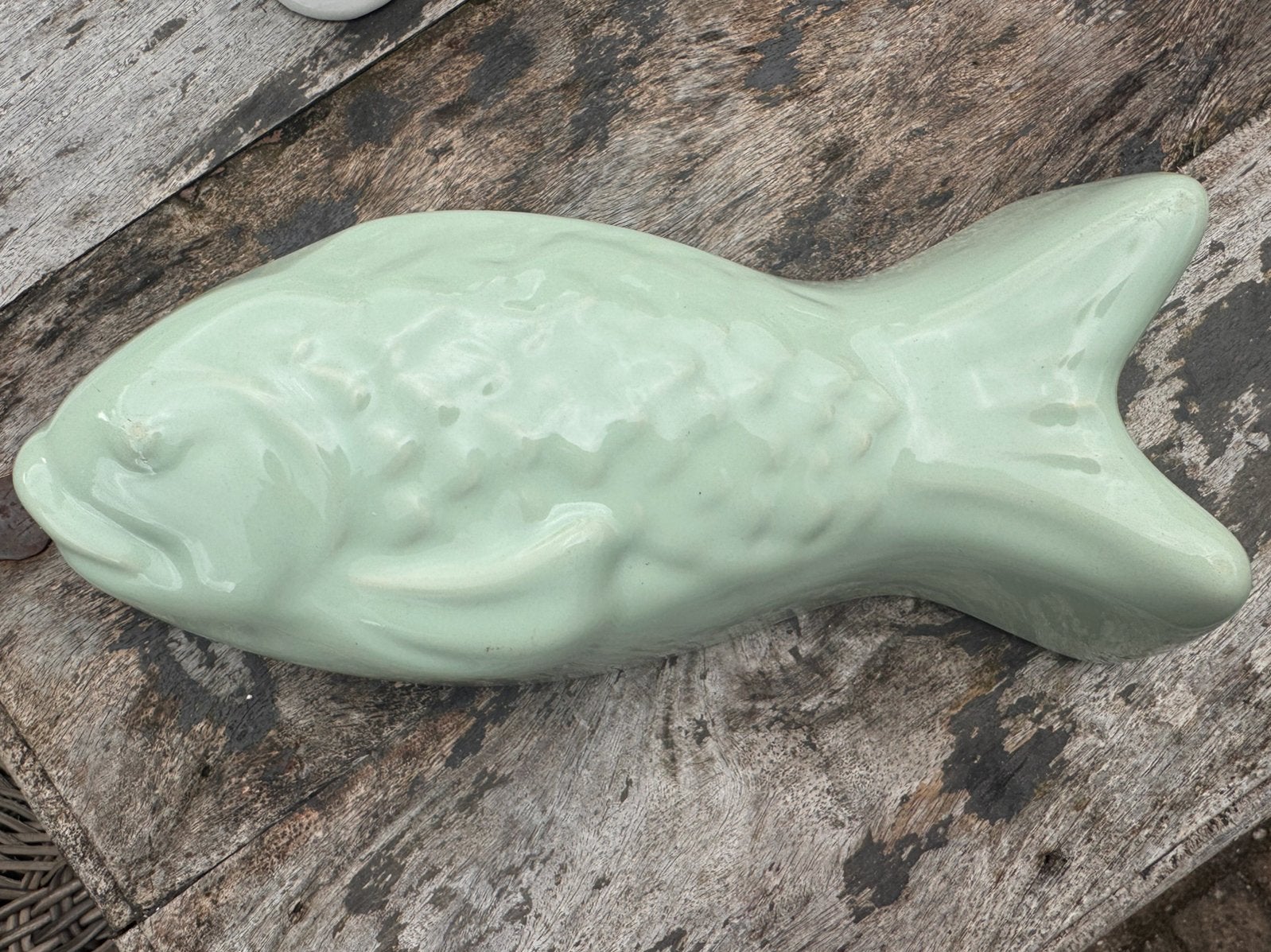 Patevorm keramiek vis mint groen, Antiek en Kunst, Curiosa en Brocante, Ophalen of Verzenden