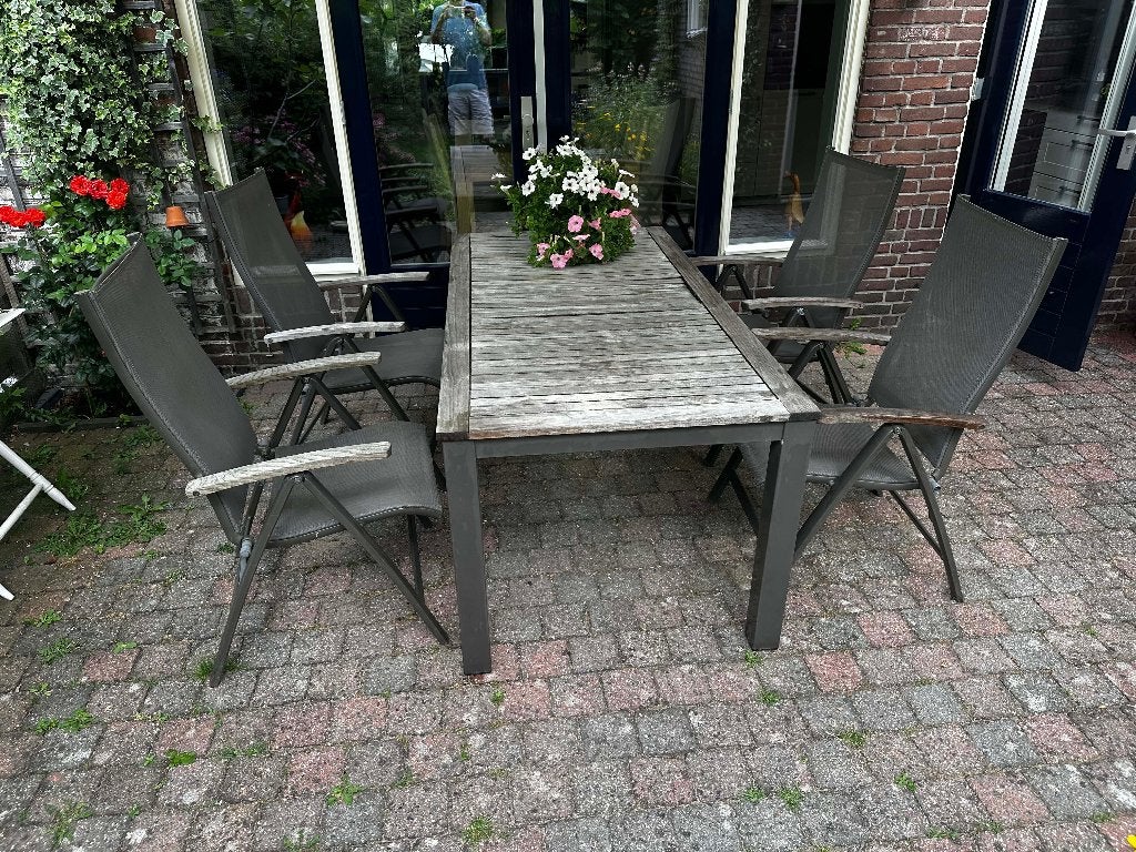 Tuinset van Bellagio, Ophalen, 4 zitplaatsen, Gebruikt, Aluminium