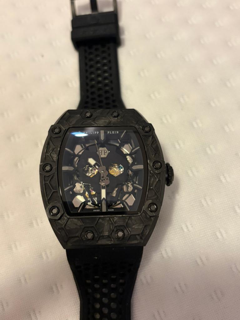 Philipp Plein Crypto King Noir Carbon Gladiator Watch, Ophalen of Verzenden, Zo goed als nieuw, Overige merken