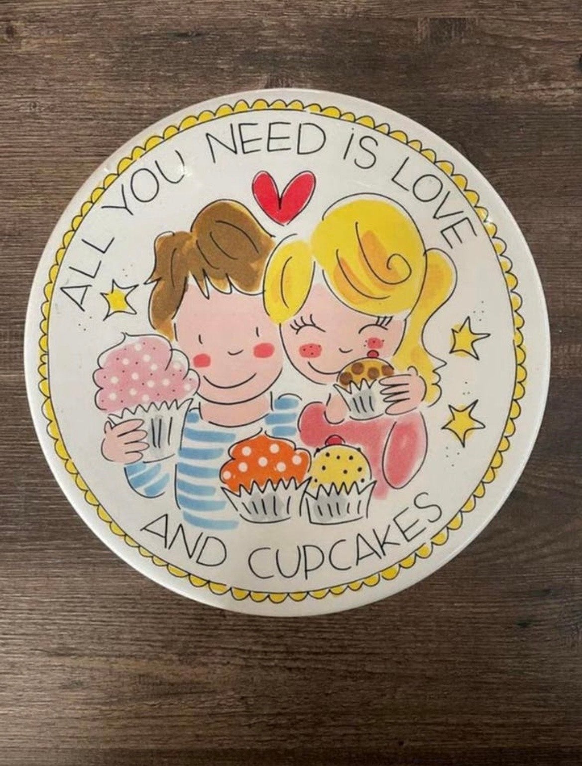 Blond Amsterdam taartplateu - All You Need Is Love, Overige typen, Zo goed als nieuw, Steen/keramiek, Meerkleurig