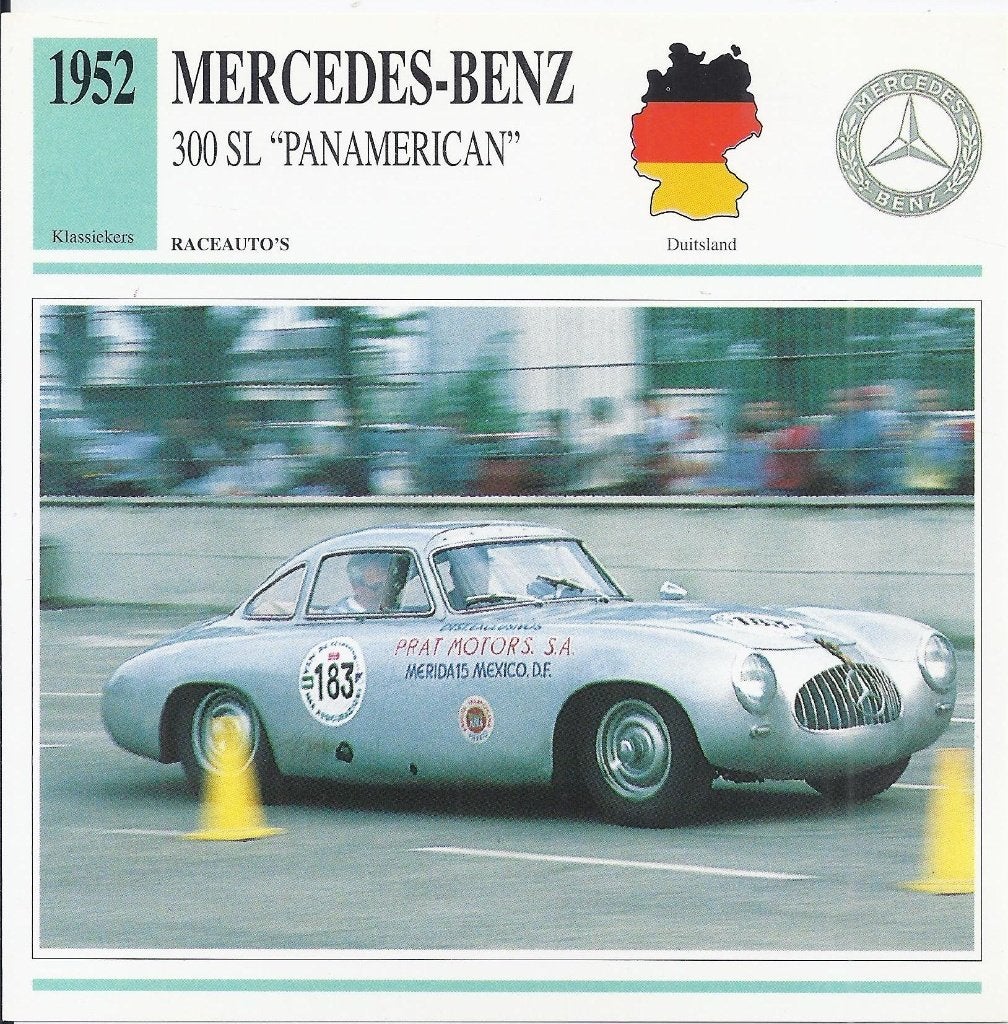 ma842 autokaart mercedes benz 300 sl pannamerican, Ophalen of Verzenden, Zo goed als nieuw, Auto's