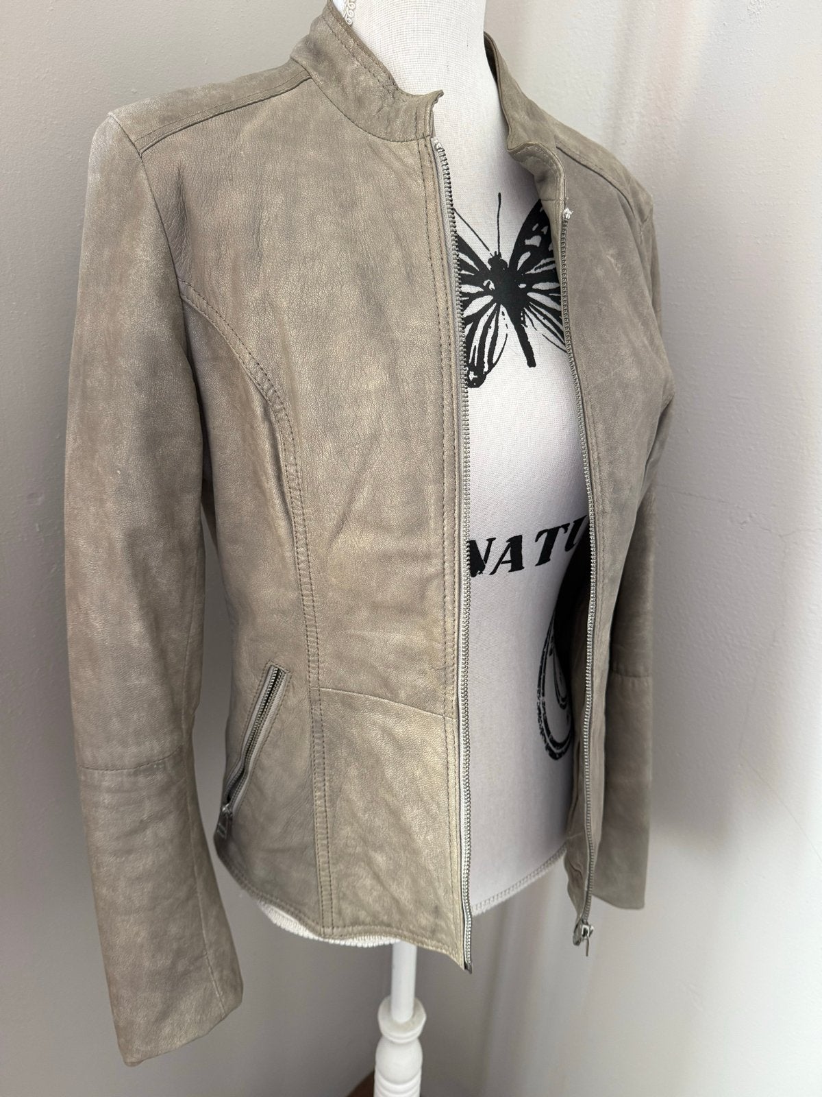 Goosecraft Leren Jasje - Maat S, Ophalen of Verzenden, Gedragen, Maat 36 (S), Grijs