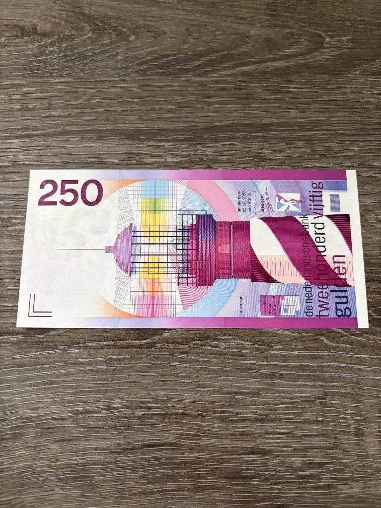 UNC biljet 250 gulden Vuurtoren, 1985, Postzegels en Munten, Bankbiljetten | Nederland, Ophalen of Verzenden, 250 gulden