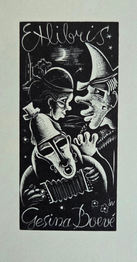 Exlibris / Ex libris Cor de Wolff, 1947, volkskunst, Verzenden