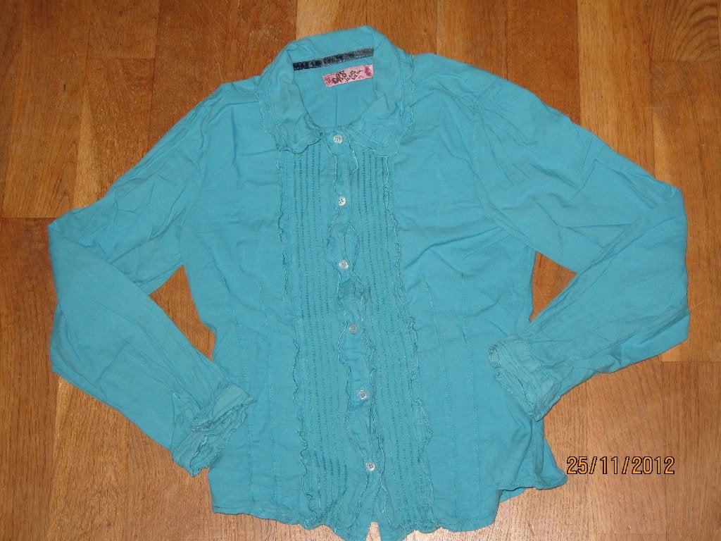 CKS Jeans Wear groene blouse maat 10, Gebruikt, Meisje, Overhemd of Blouse, Ophalen of Verzenden