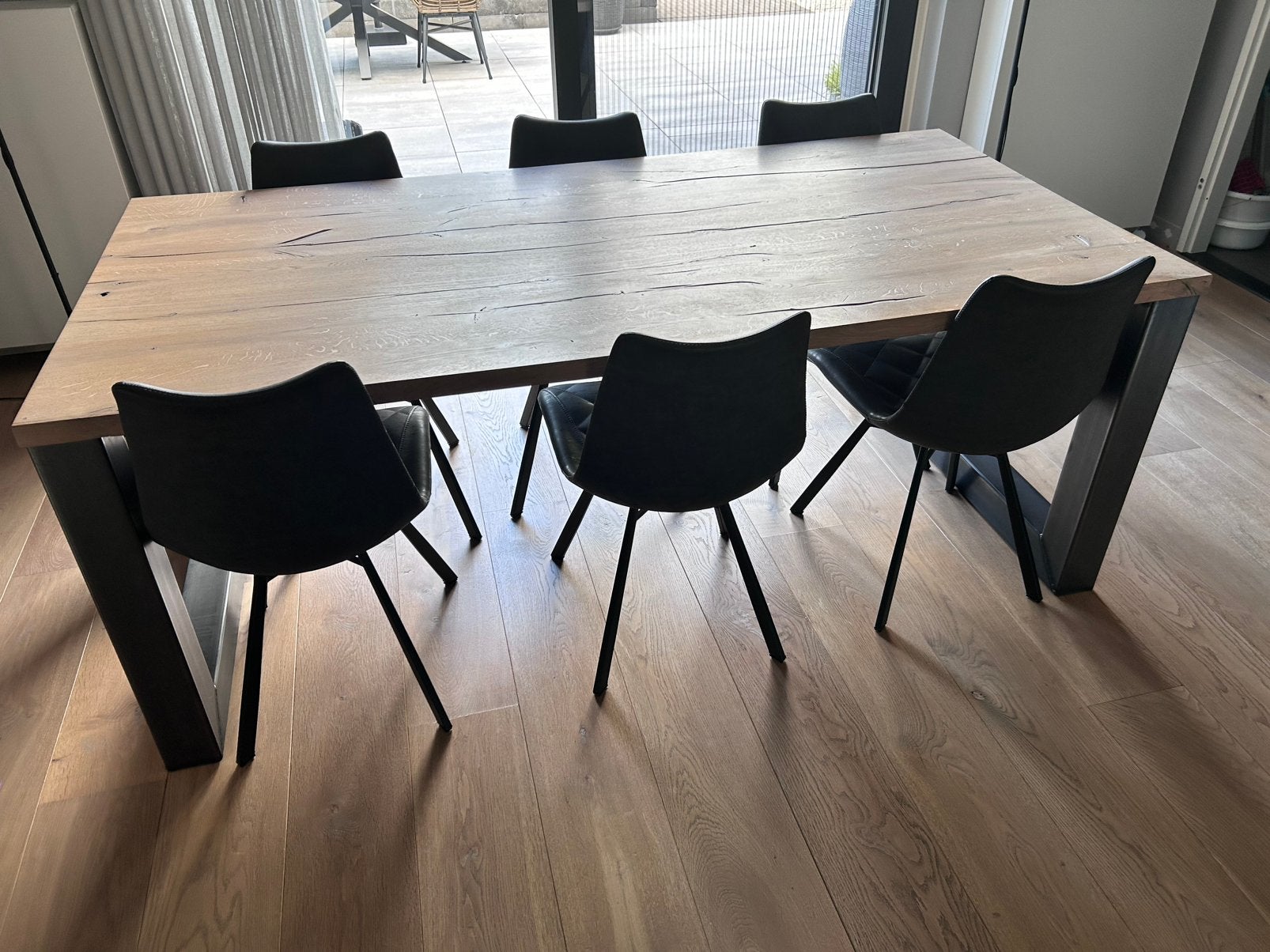 Eettafel met zes stoelen, Ophalen, 200 cm of meer, 50 tot 100 cm, Zo goed als nieuw
