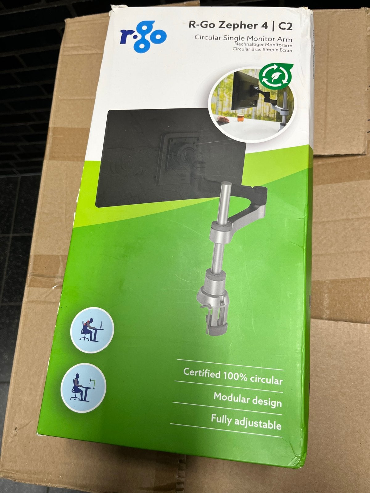 R-Go Zepher 4 | C2 Circular Single Monitor Arm, Ophalen, Nieuw