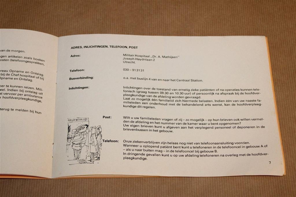 Hospitaalgids Militair Hospitaal Dr. Mathijsen Utrecht 1965, Ophalen of Verzenden, Gelezen