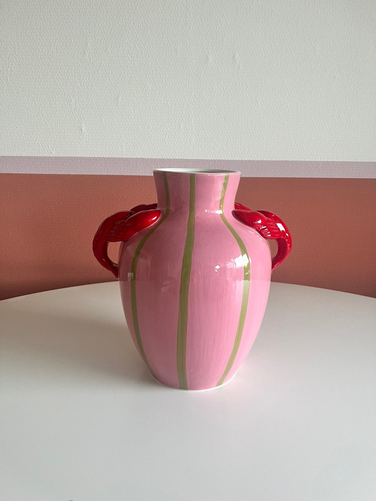 Vaas Lobster Roze, Huis en Inrichting, 28 cm, Nieuw, Ophalen of Verzenden, Roze