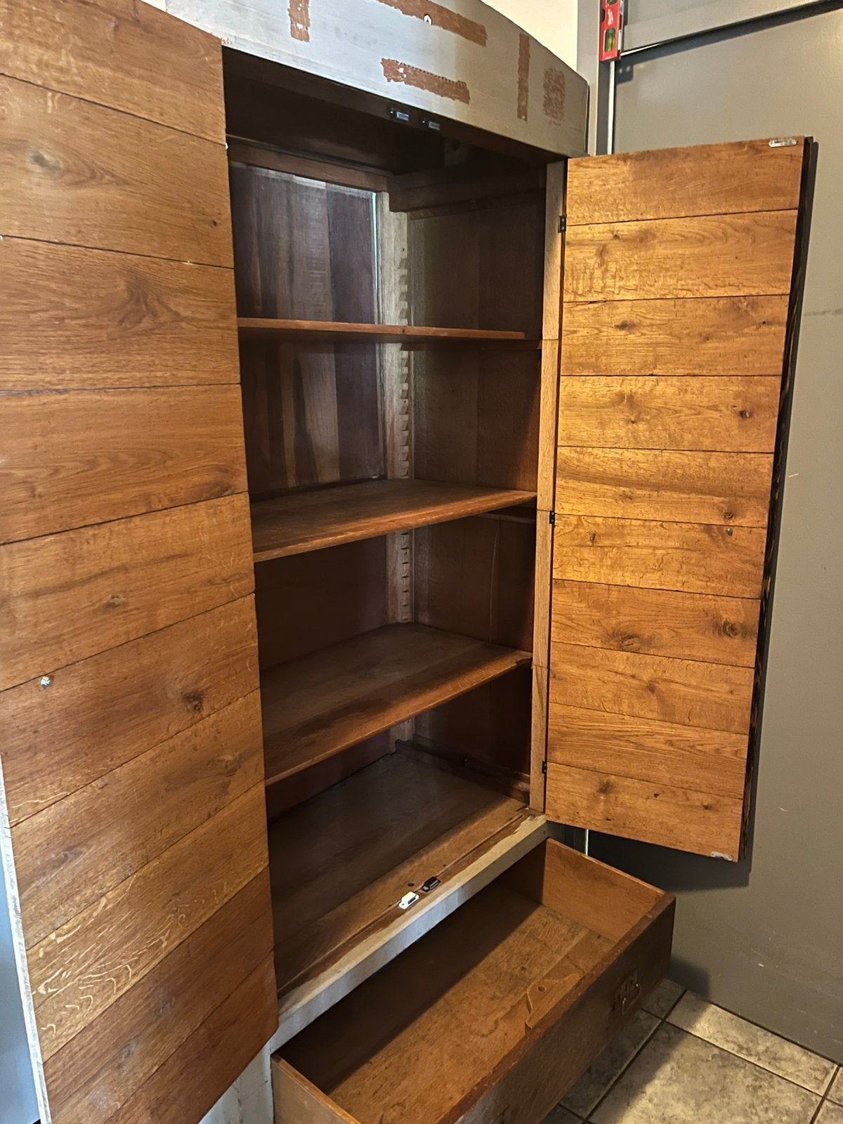 Kleding kast taekhout, Huis en Inrichting, Ophalen, 200 cm of meer, Teakhout, 50 tot 100 cm