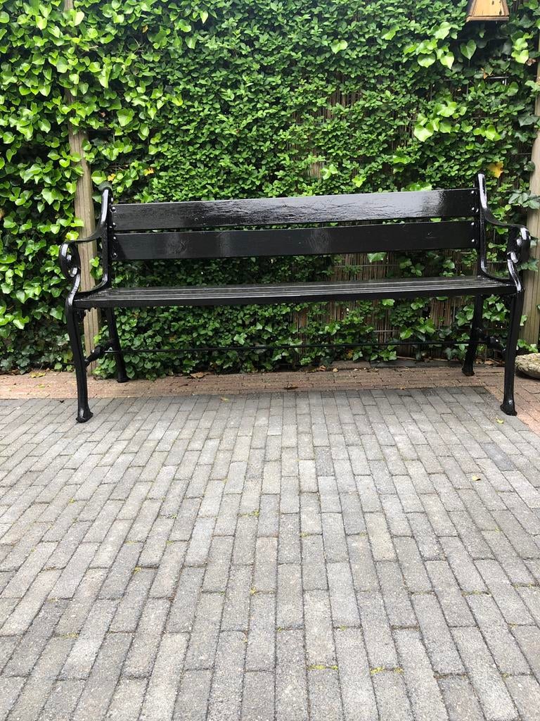 Parkbank 150 cm breed met gietijzeren zijkanten, Ophalen, Nieuw, Metaal
