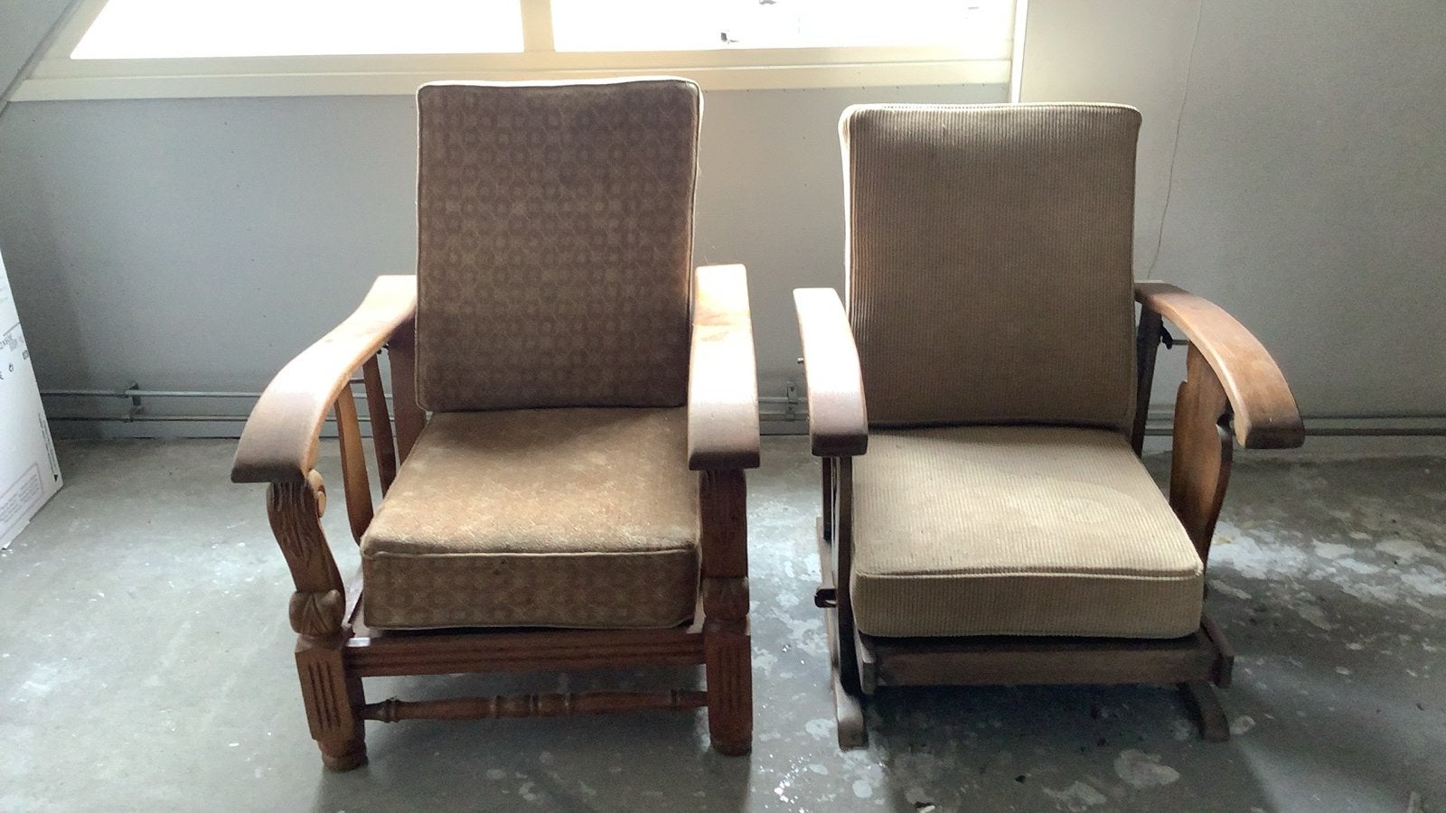 2 Vintage Rookstoelen met verstelbare rugleuning, Ophalen