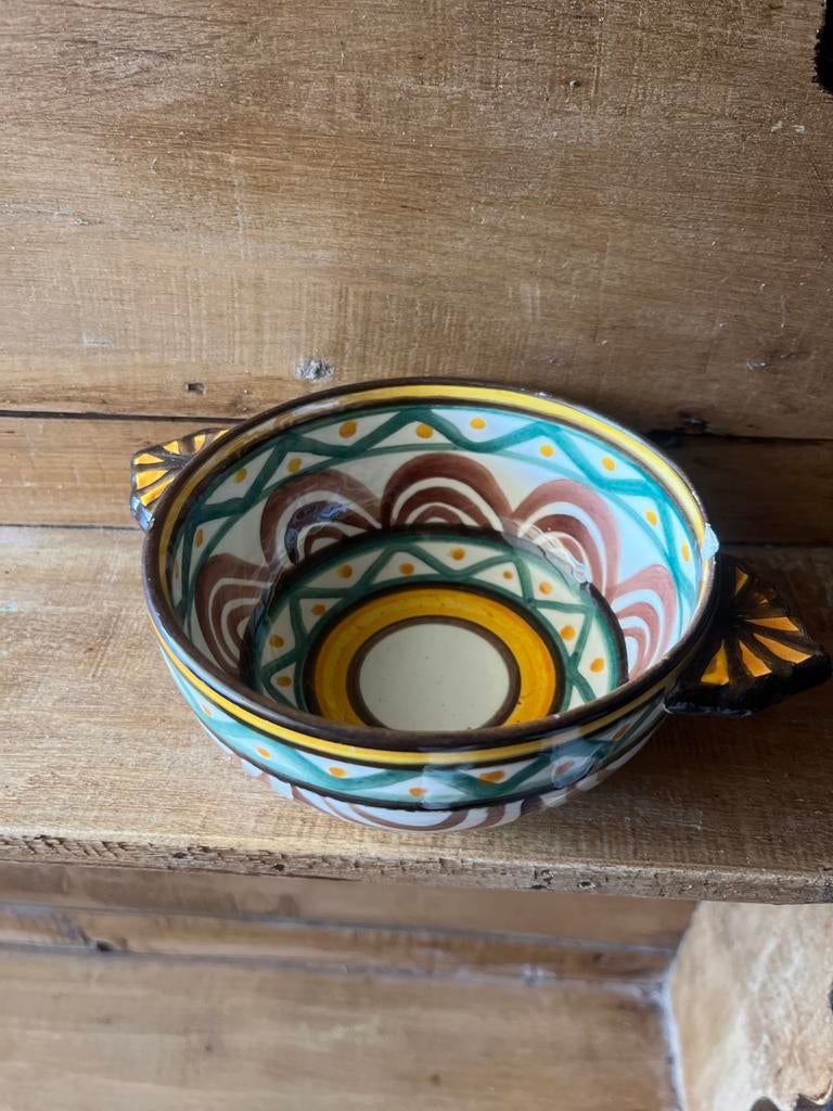 Vintage handgeschilderde kom uit Bretagne, Frankrijk, Ophalen of Verzenden