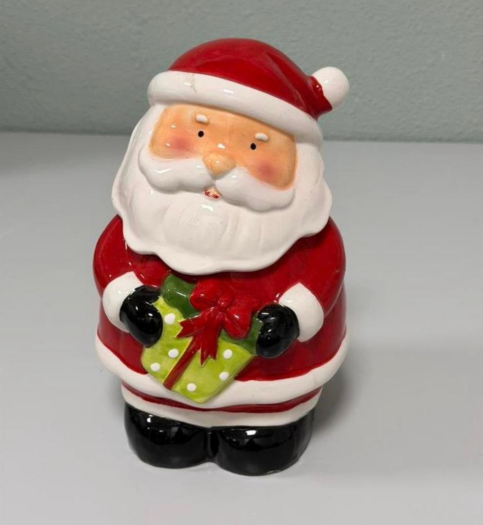 Kerstman Koekjespot Keramiek 25 cm met Deksel kerst Kerstmis, Diversen, Kerst, Ophalen of Verzenden, Zo goed als nieuw, H, H