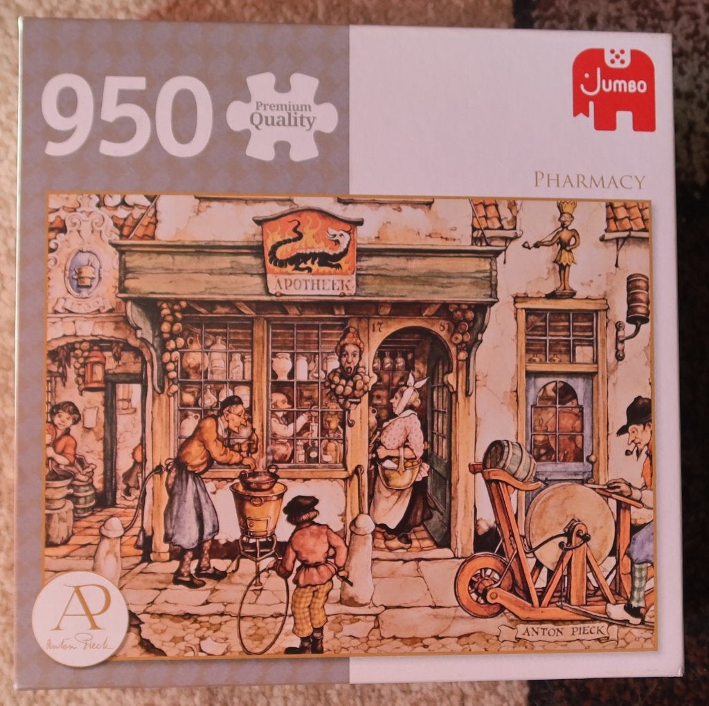 Legpuzzel Jumbo – 950 stukjes – Anton Pieck – The Pharmacy, Ophalen of Verzenden, 500 t/m 1500 stukjes, Zo goed als nieuw, Legpuzzel