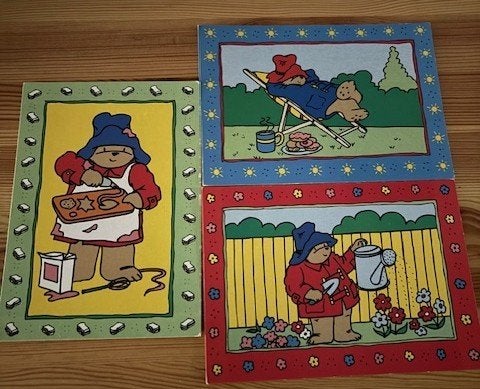 Paddington retro kaarten3x 11.3x16cm kinderpostzegels 1996, Verzamelen, Ophalen of Verzenden, 1980 tot heden, Ongelopen, Overige thema's