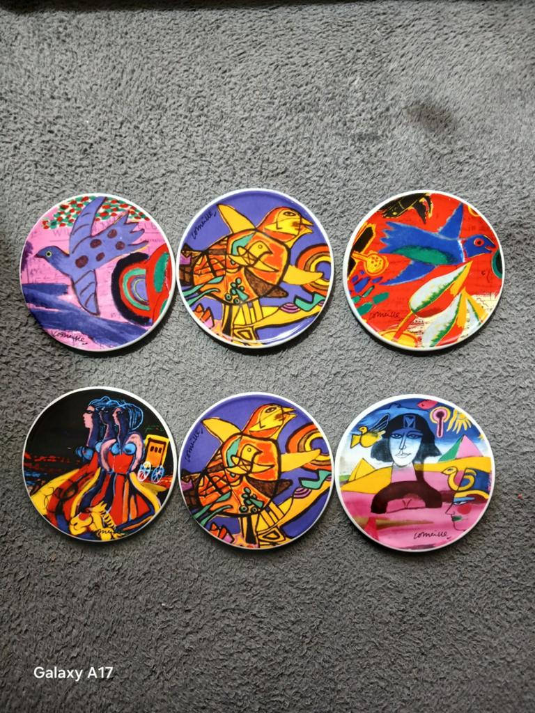 6 Corneille Onderzetters - 2 Sets van 3 Stuks, Huis en Inrichting, Ophalen of Verzenden, Zo goed als nieuw, Glas of Kopje