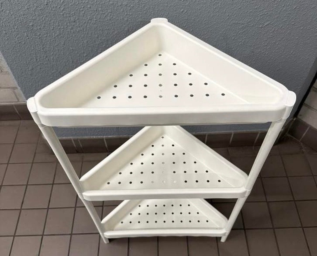 Handig wit kunststof badkamer rekje - hoekmodel, Minder dan 50 cm, Gebruikt, Overige typen, Ophalen of Verzenden