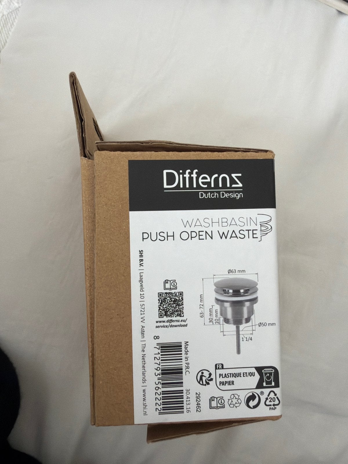 Differnz Washbasin Push Open Waste - Nieuw in doos Plug/Play, Ophalen, Zo goed als nieuw, Koper, Wastafel