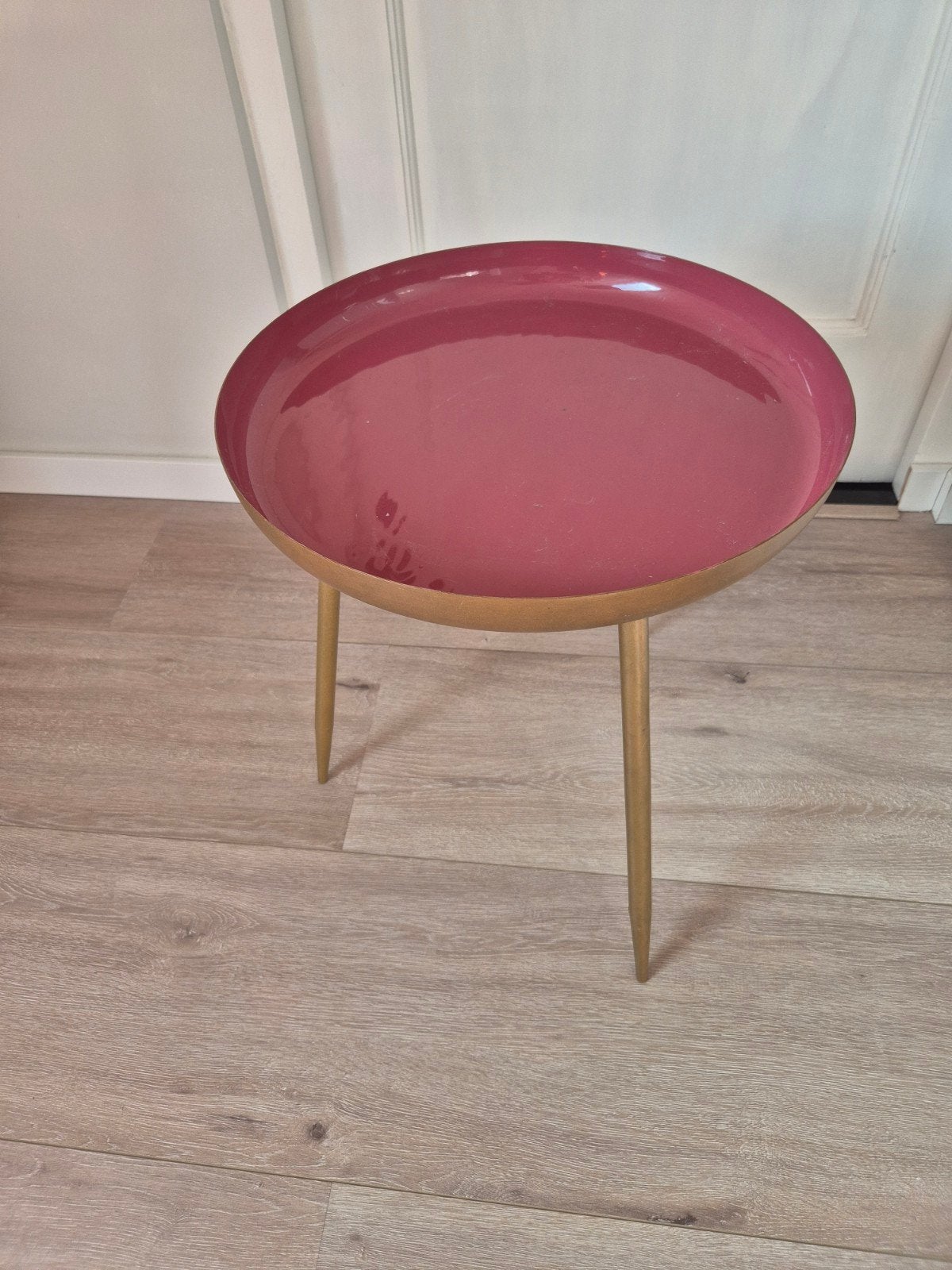 Mica bijzettafel, Ophalen, Zo goed als nieuw, Rond, Riet