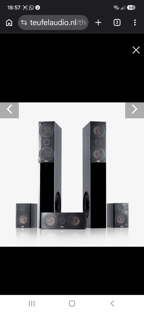 Speakers Teufel Theater 4 Hybrid - Surround set, Ophalen, Zo goed als nieuw, Surroundset, Overige merken