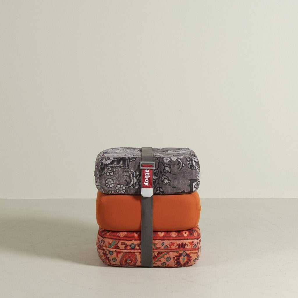Fatboy Baboesjka Poef Oranje/Rood/Grijs Patroon Stof, Fatboy, Zo goed als nieuw, Niet ingevuld, Niet ingevuld